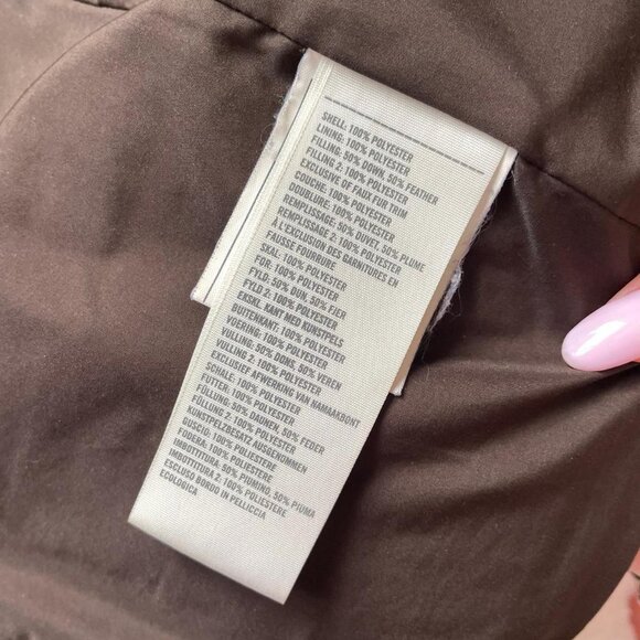 Y2K Abercrombie and Fitch Brown Puffer Jacket with Faux Fur Hood - Picture 6 of 8